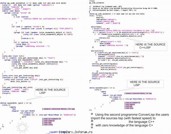 Develope LISP-programs based on C#.C+ 'syntax - You view the sosurce LIS - Math�matiques en programmation Lisp